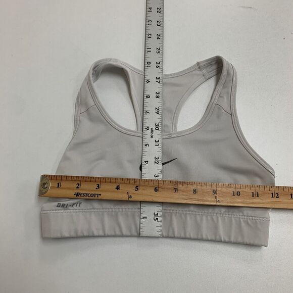 Nike Sports Bra Women XS Extra Small Snow Gray Dri Fit Unpadded Racerback Swoosh - Picture 9 of 12